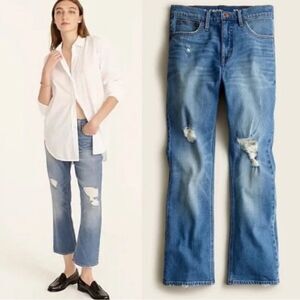 J CREW | Demi Boot Crop Distressed Jeans Christy Wash Size 27